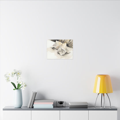 Paper Fold Watercolor Canvas Art | Warm Japandi Art
