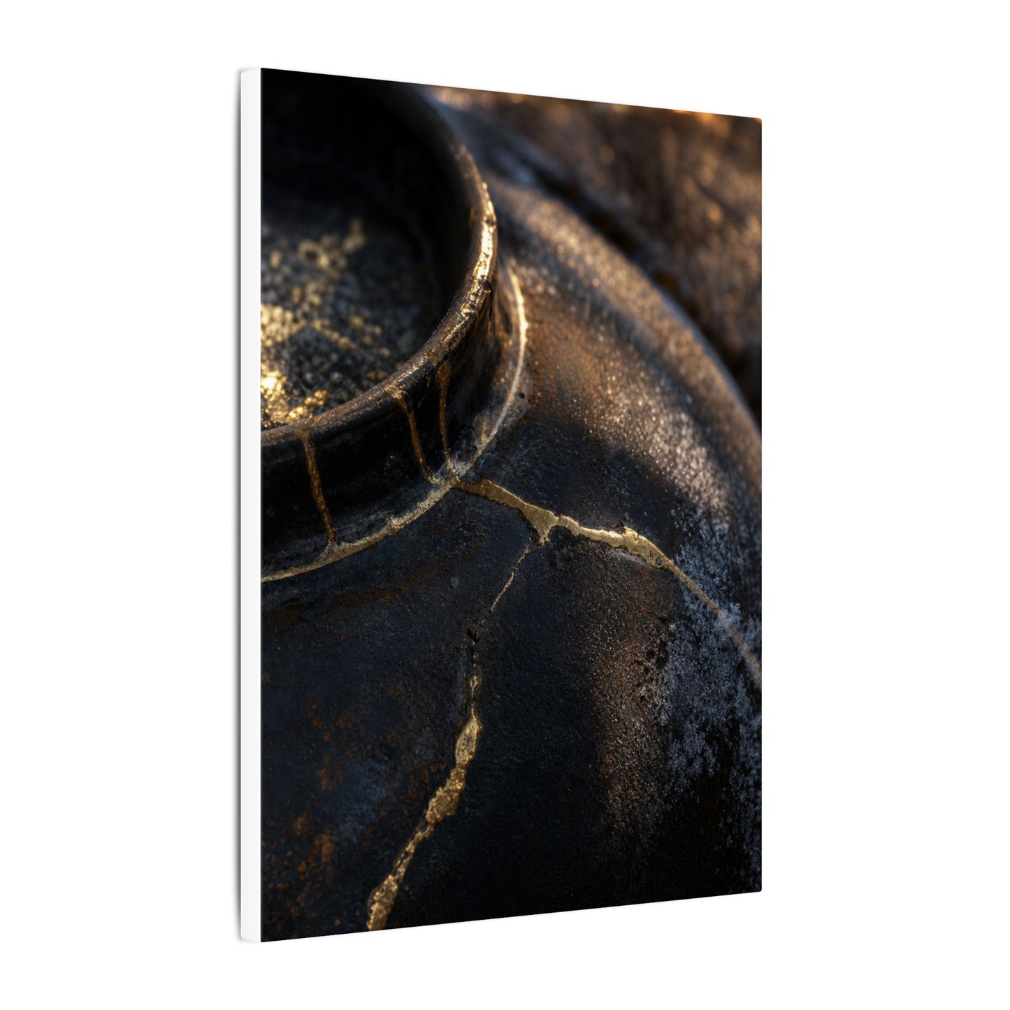 Kintsugi Rust Patina in Golden Hour | Broken Beauty Canvas Art