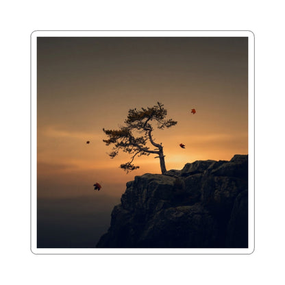 Ma Pine Tree Sticker - Dark Japandi Moody Minimal Art Print