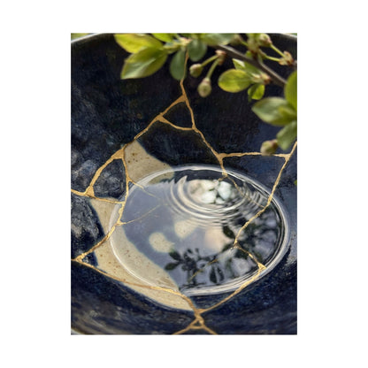 Seijaku Water Ripple Wall Art Print - Kintsugi Gold Repair