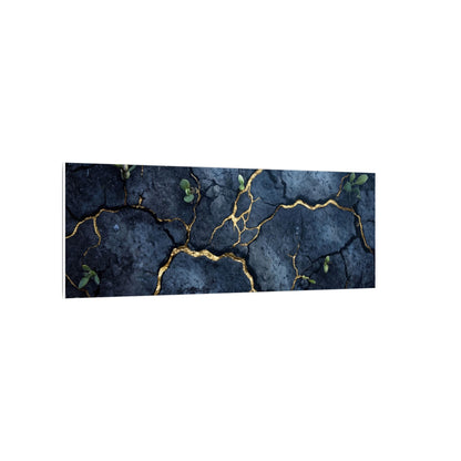 Cracked Earth Spring Canvas Art | Kintsugi Healing Design