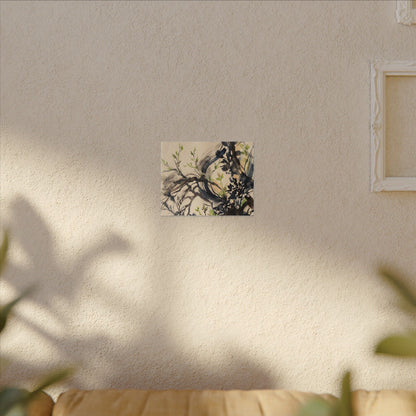 Ma Shadow Play Canvas Art - Dark Japandi Charcoal Ink