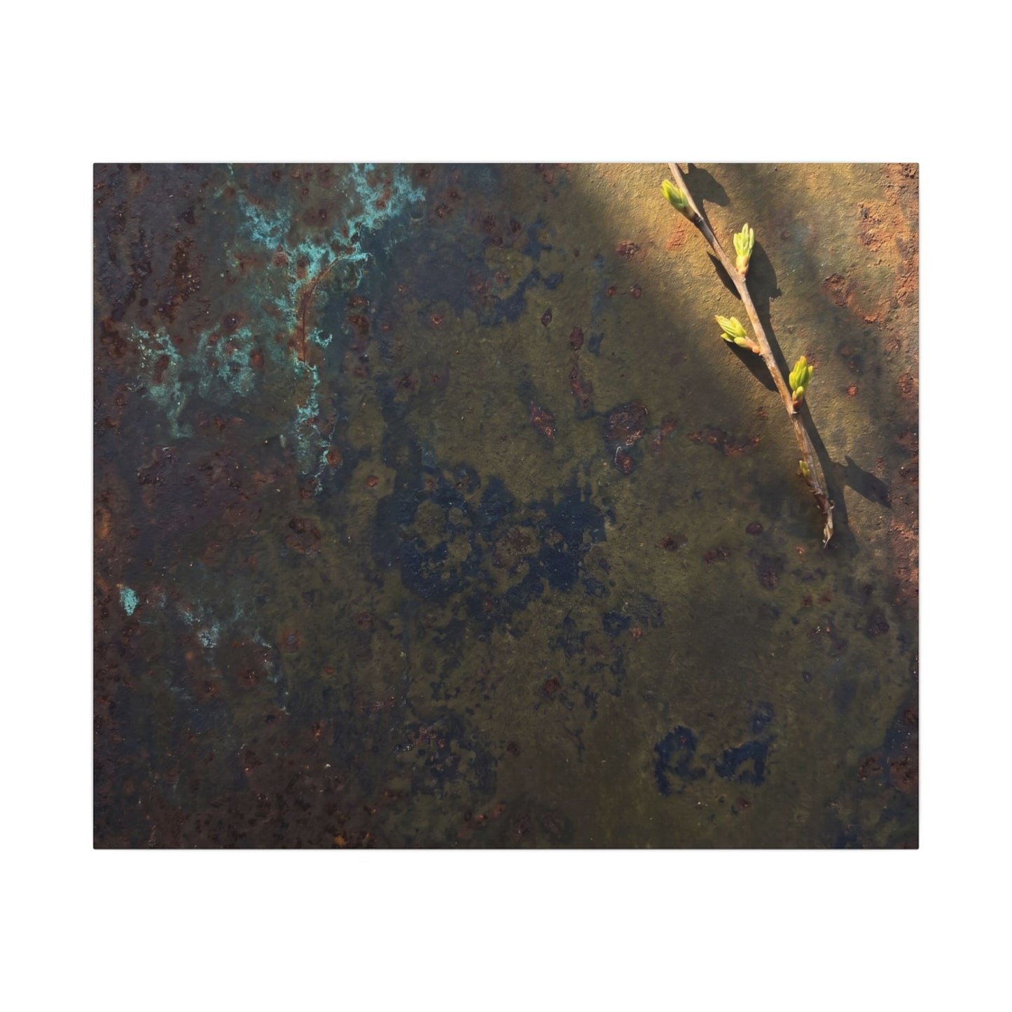 Golden Hour Rust Patina Canvas Art - Dark Japandi Ma