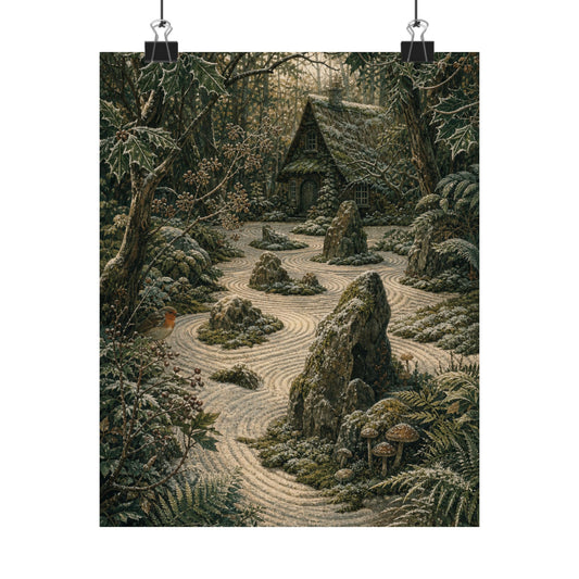 Rock Garden Forest Whimsy Wall Art Print | Nostalgic Cottagecore Art