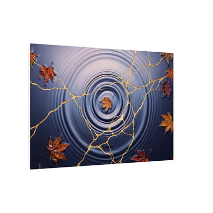 Kintsugi Water Ripple in Dawn | Gold Vein Canvas Art