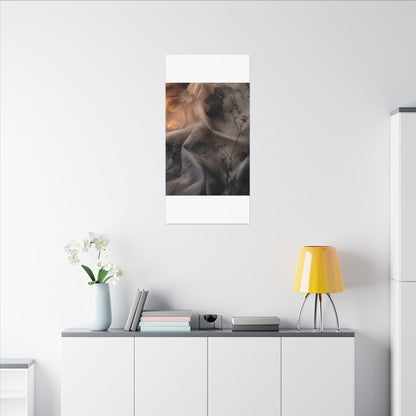 Japandi Silk Drape in Candlelight | Watercolor Canvas Art