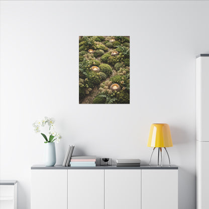 Moss Close Up Japanese Pattern Canvas Art | Neutral Japandi Art