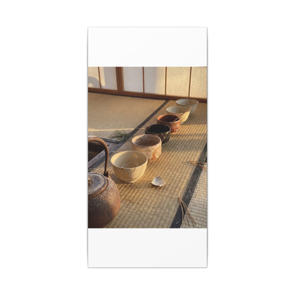 Kintsugi Tea Ceremony in Golden Hour | Gold Repair Canvas Art