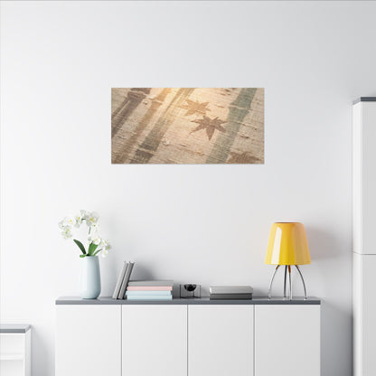 Autumn Bamboo Grove Japanese Pattern Canvas Art | Neutral Decor