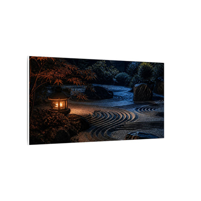 Summer Rock Garden Shadow Zen Canvas Art | Moody Decor