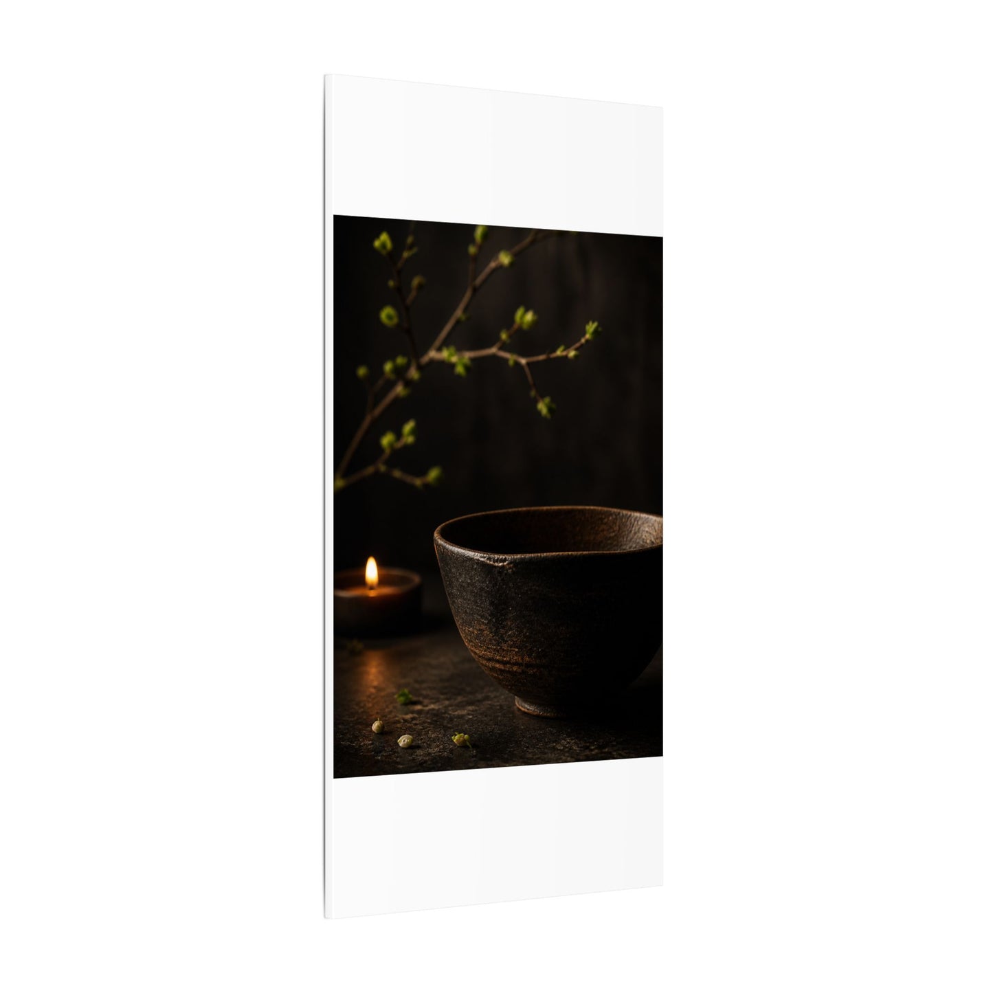 Moody Ceramic Bowl Canvas Art - Shadow Zen Dark Japandi