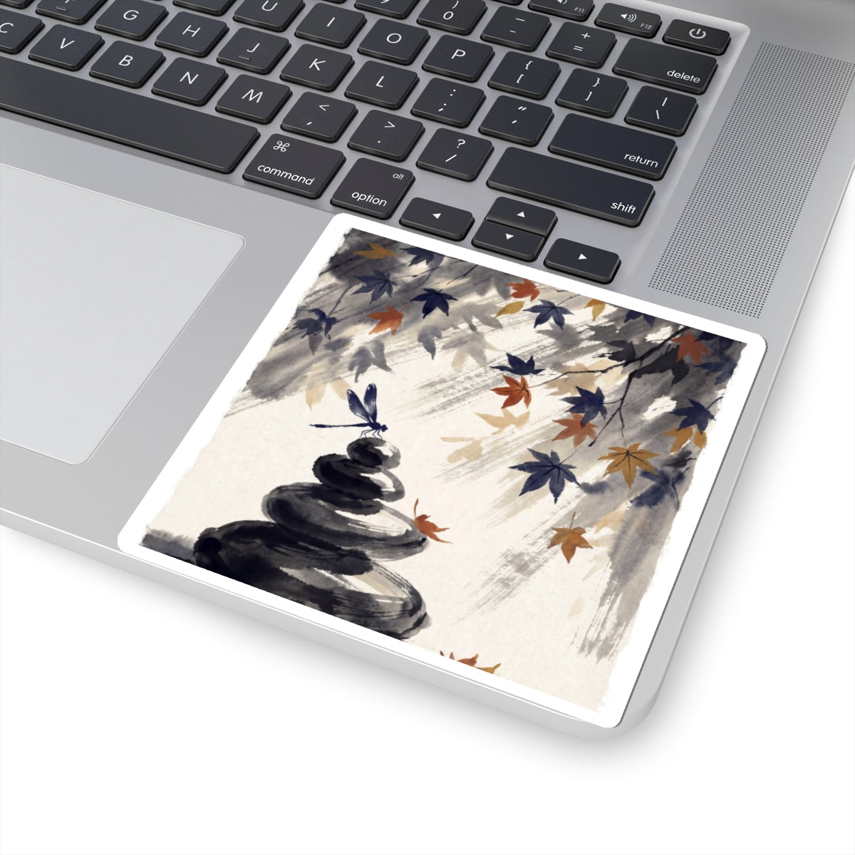 Zen River Stones in Dappled | Sumi E Sticker