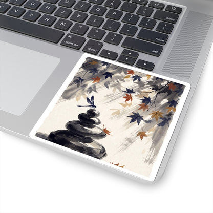 Zen River Stones in Dappled | Sumi E Sticker