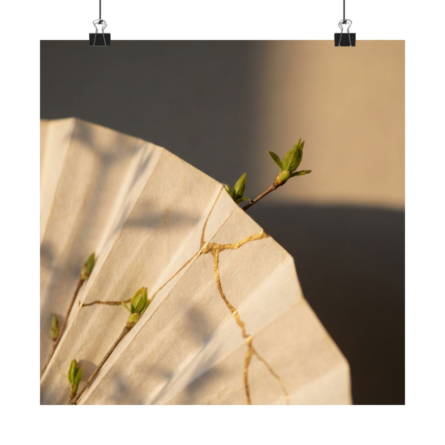 Ma Paper Fold Wall Art Print - Kintsugi Gold Vein