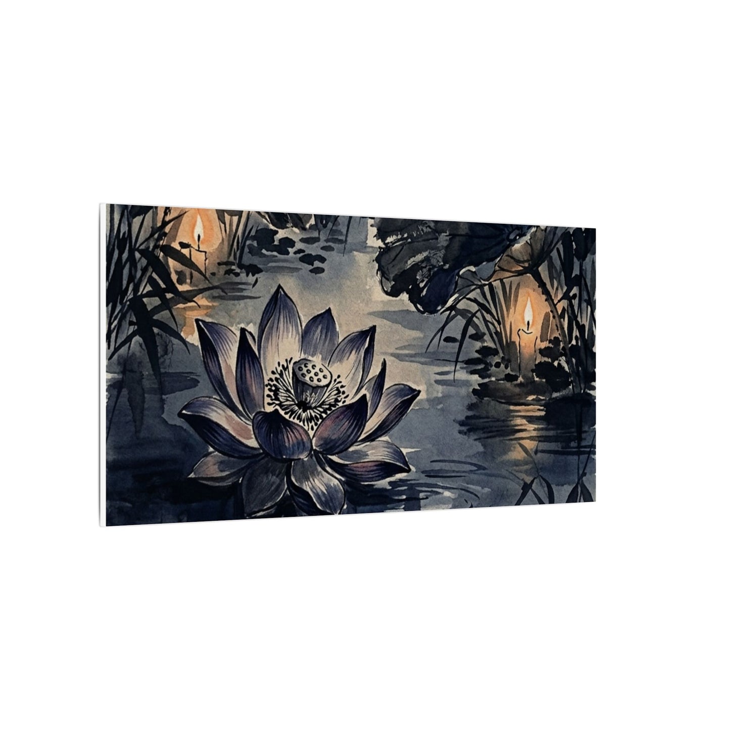 Fukinsei Lotus Flower Canvas Art - Zen Sumi E