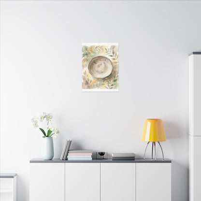 Ceramic Bowl Watercolor Canvas Art | Warm Japandi Art