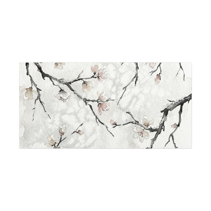 Cherry Blossom Canvas Art | Winter Japandi Watercolor Art