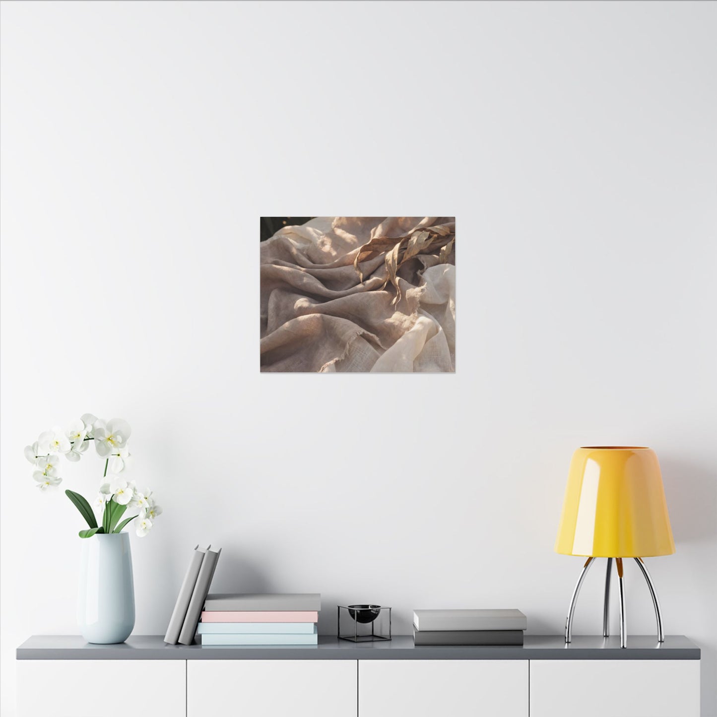 Silk Drape Summer Canvas Art | Japandi Neutral Design