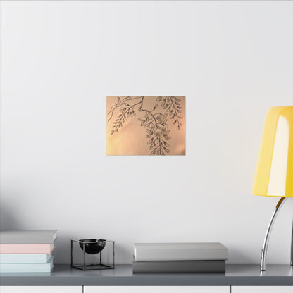 Japandi Wisteria in Candlelight | Minimal Line Canvas Art