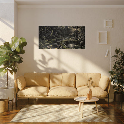 Kintsugi Moonlit Garden in Dappled | Gold Repair Canvas Art