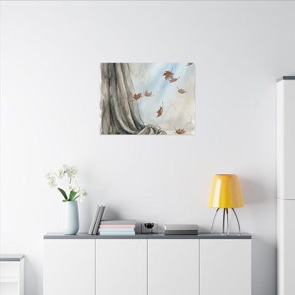 Ma Silk Drape Canvas Art - Japandi Watercolor