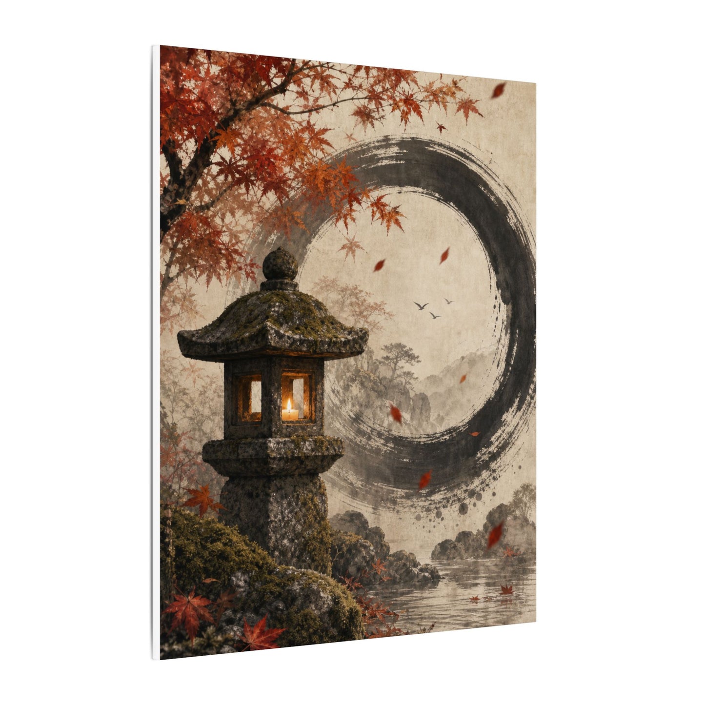 Ma Stone Lantern Canvas Art - Zen Enso