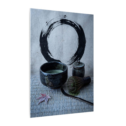 Tea Ceremony Canvas Art | Winter Zen Enso Art