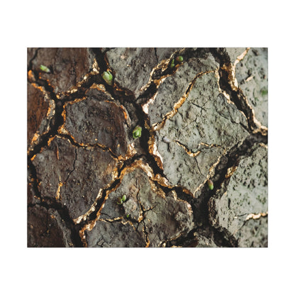 Earthy Cracked Earth Canvas Art - Japanese Pattern Japandi