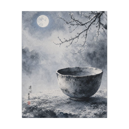 Seijaku Ceramic Bowl Canvas Art - Zen Sumi E