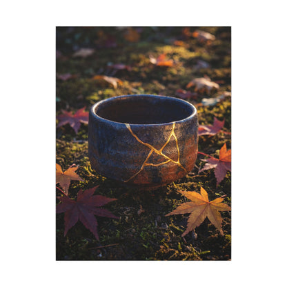 Kanso Moonlit Garden Canvas Art - Kintsugi Gold Repair