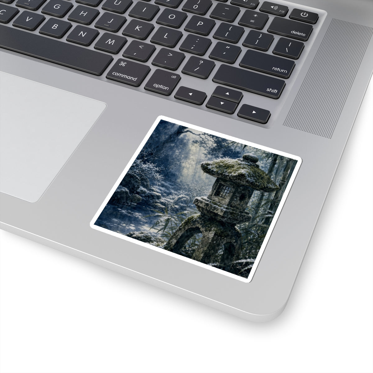 Zen Stone Lantern in Dappled | Sumi E Sticker