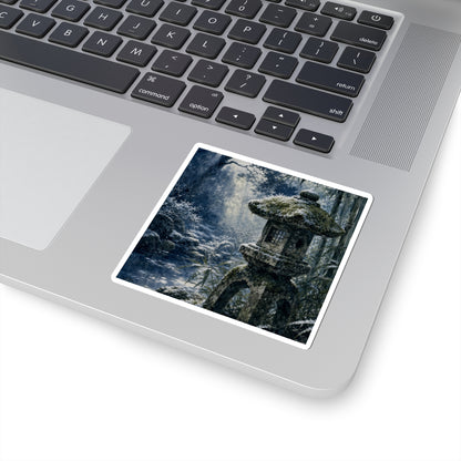 Zen Stone Lantern in Dappled | Sumi E Sticker