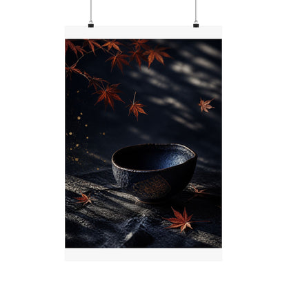 Datsuzoku Ceramic Bowl Wall Art Print - Dark Japandi Moody Minimal