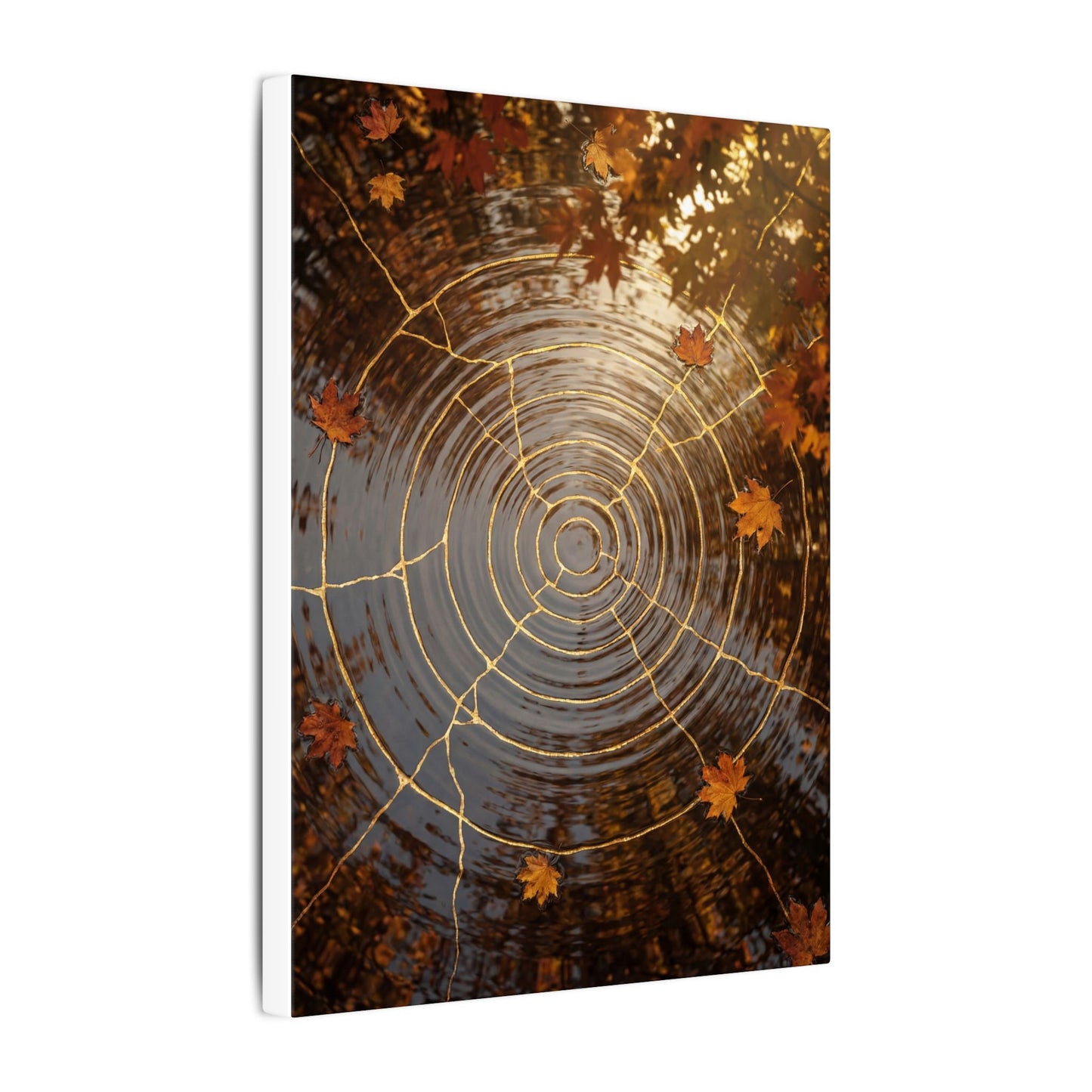 Artful Water Ripple Canvas Art - Gold Vein Kintsugi