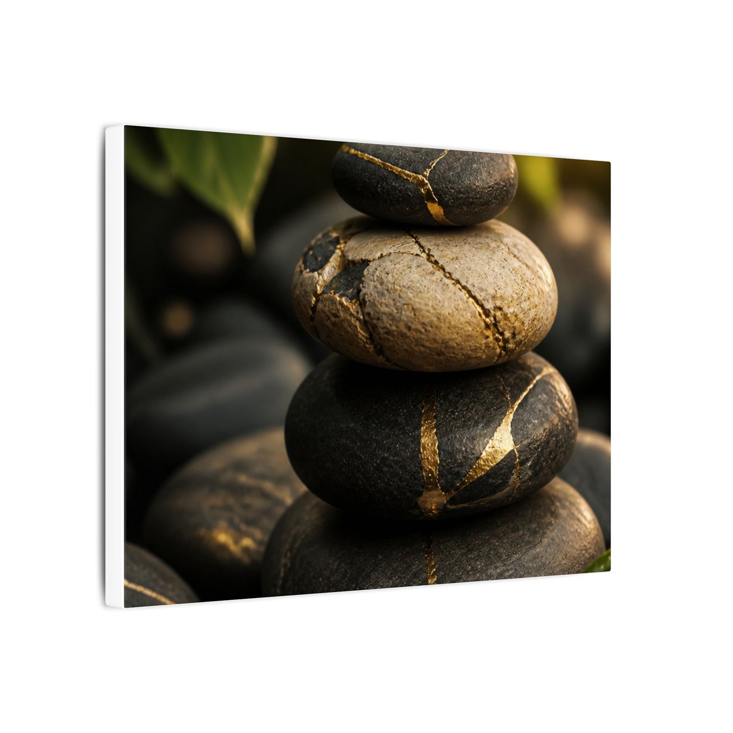 Summer River Stones Broken Beauty Canvas Art | Healing Decor
