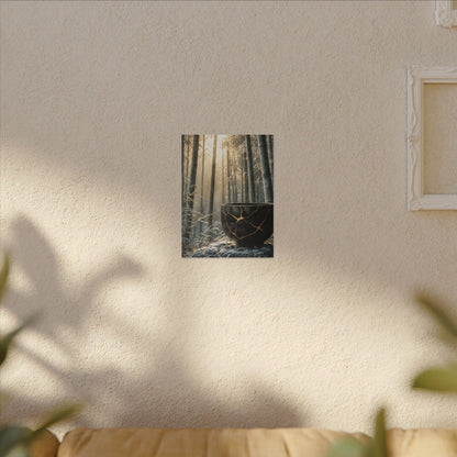 Fukinsei Bamboo Grove Canvas Art - Kintsugi Gold Repair
