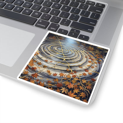Water Ripple Gold Repair Sticker | Healing Kintsugi Art Art Print