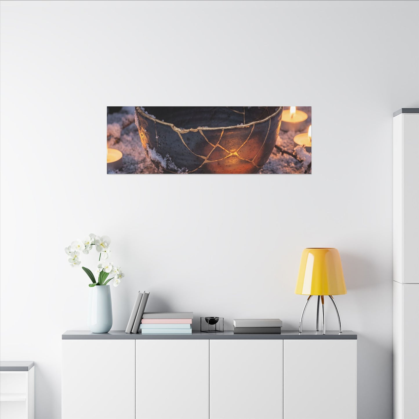 Ceramic Bowl Gold Repair Canvas Art | Beautiful Kintsugi Art