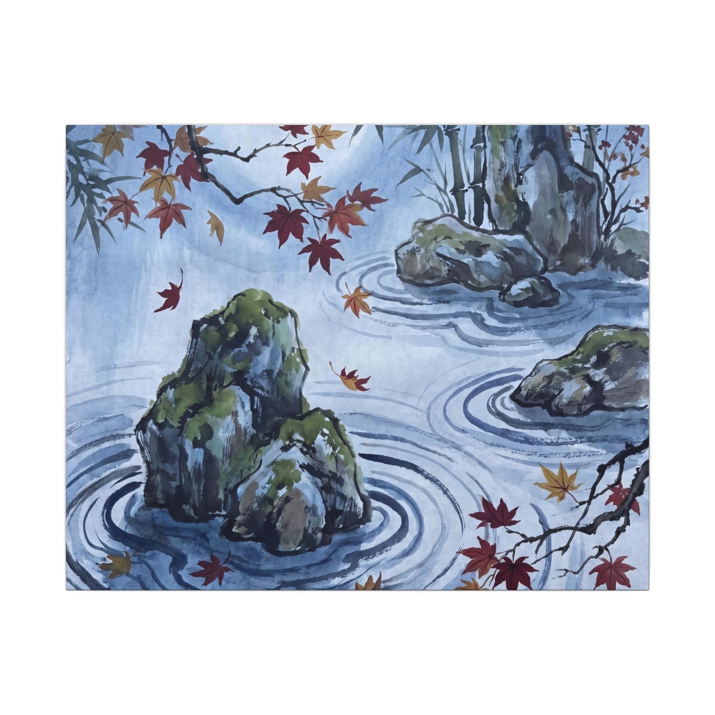 Rock Garden Autumn Canvas Art | Zen Tranquil Design Art Print