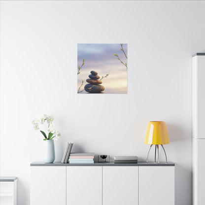 Spring River Stones Gold Vein Canvas Art | Philosophical Decor