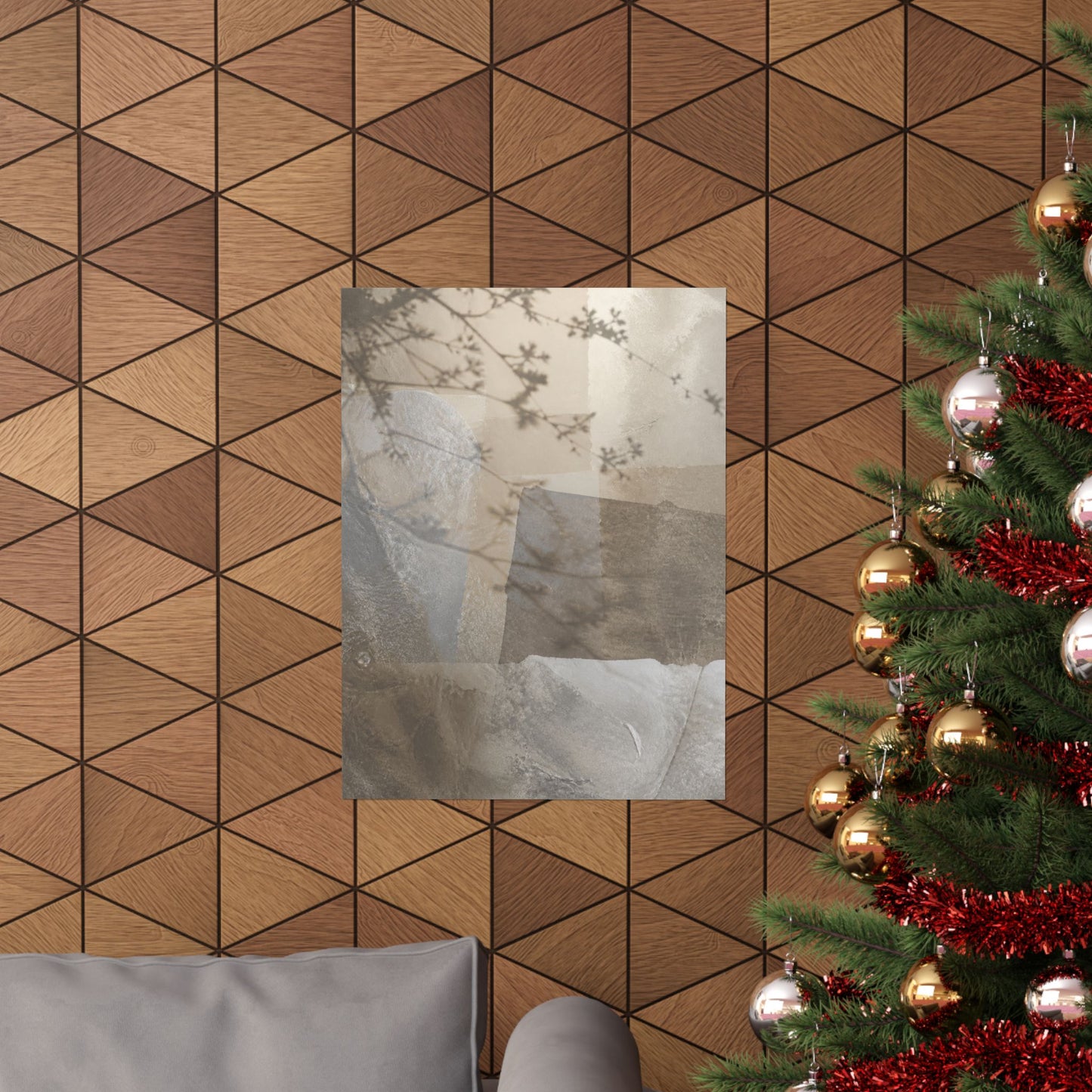 Shadow Play Winter Wall Art Print | Japandi Elegant Design
