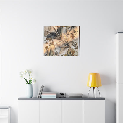Golden Hour Paper Fold Canvas Art - Japandi Seijaku
