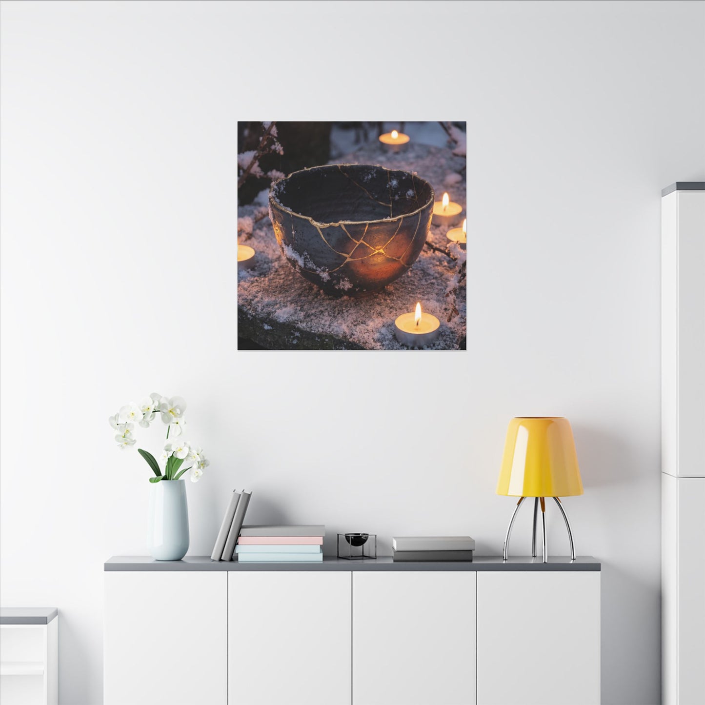 Ceramic Bowl Gold Repair Canvas Art | Beautiful Kintsugi Art