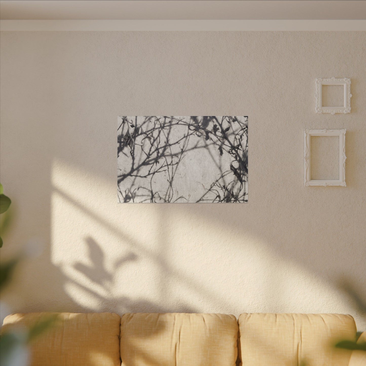 Winter Shadow Play Japanese Pattern Canvas Art | Elegant Decor