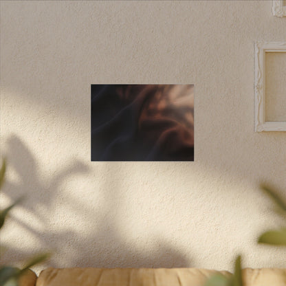 Dark Japandi Silk Drape in Dawn | Shadow Zen Canvas Art