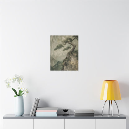Fukinsei Pine Tree Canvas Art - Japandi Texture