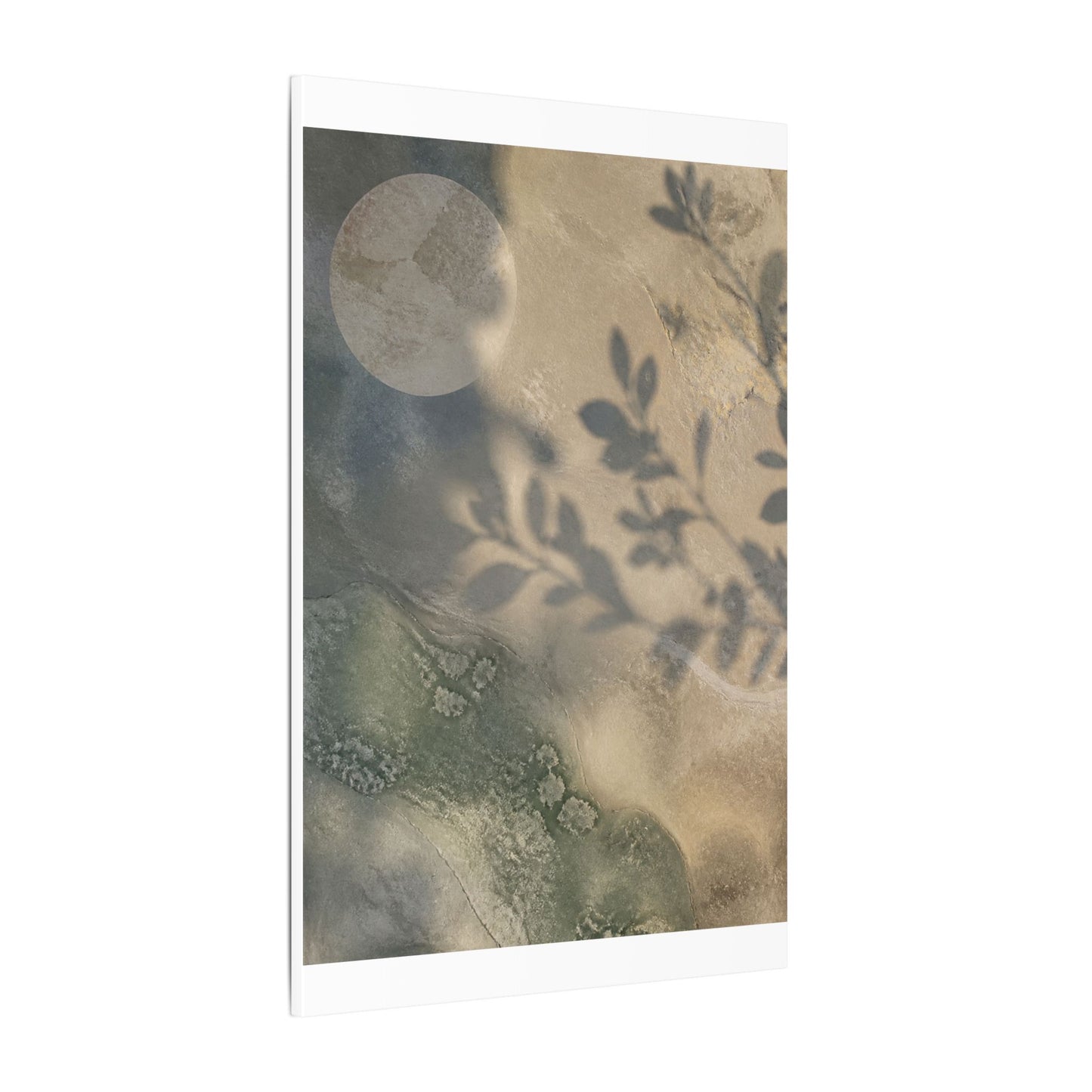 Japandi Shadow Play in Moonlight | Texture Canvas Art