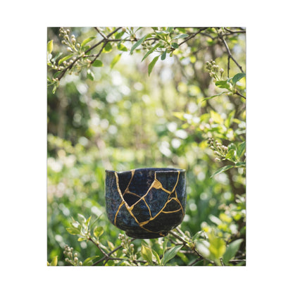 Kintsugi Broken Pottery in Dappled | Broken Beauty Canvas Art