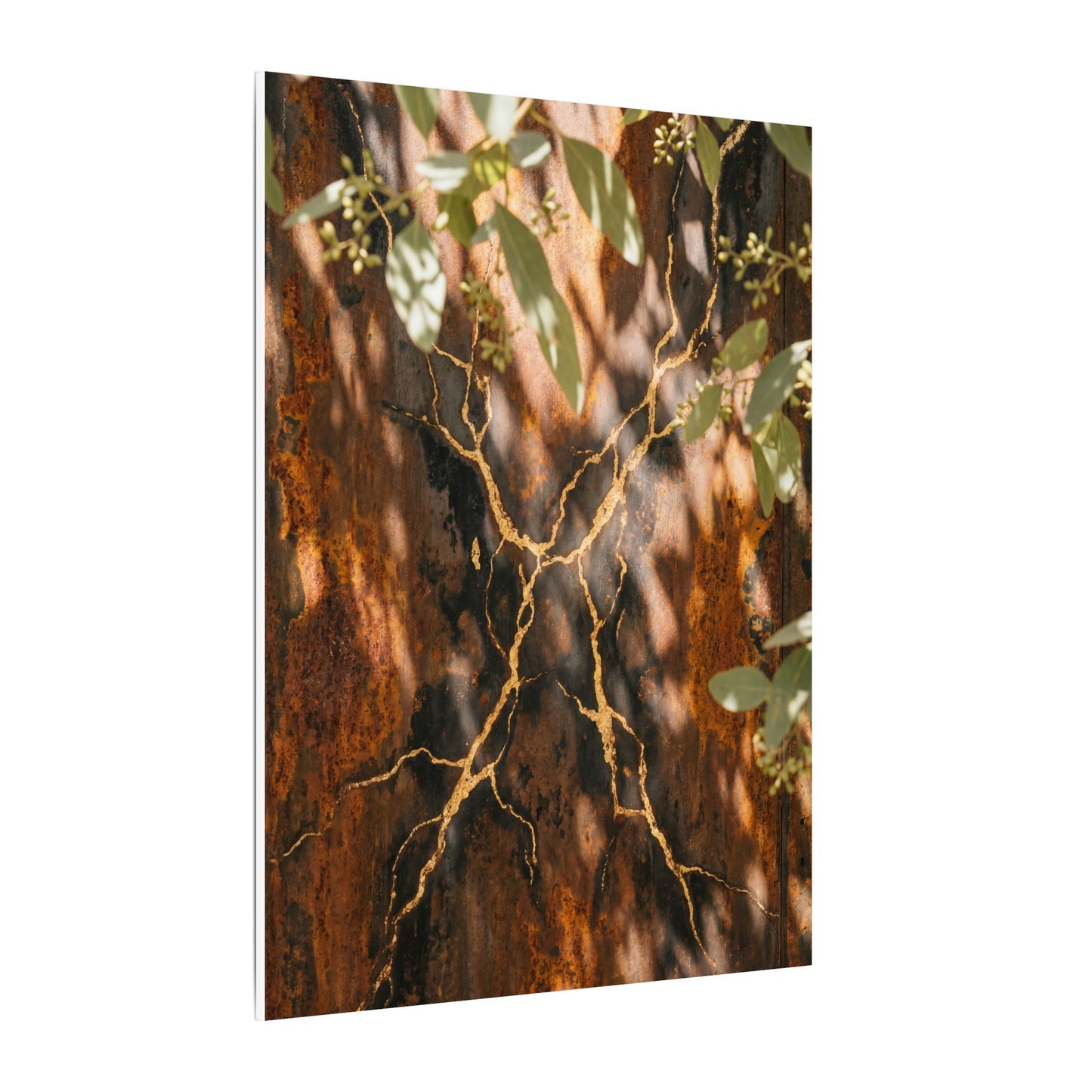 Kanso Rust Patina Canvas Art - Kintsugi Gold Vein