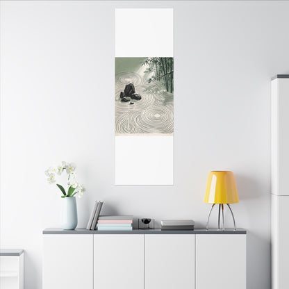 Shibui Rock Garden Canvas Art - Zen Ukiyo E Inspired